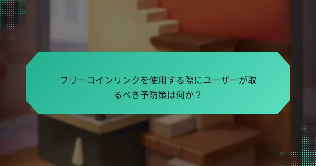 フリーコインリンクを使用する際にユーザーが取るべき予防策は何か？