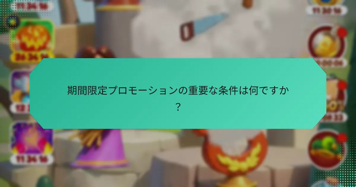 期間限定プロモーションの重要な条件は何ですか？